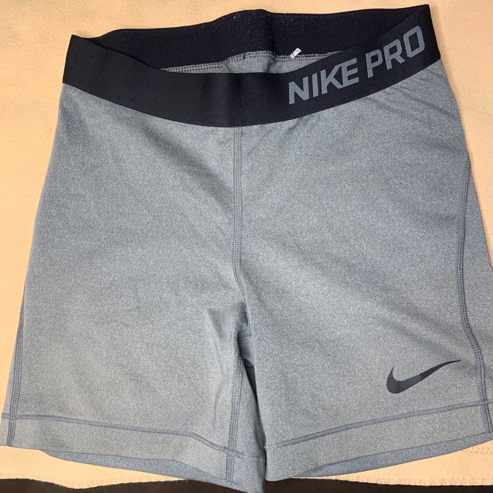Nike Pros, size adult Small, 4 inch inseam, grey